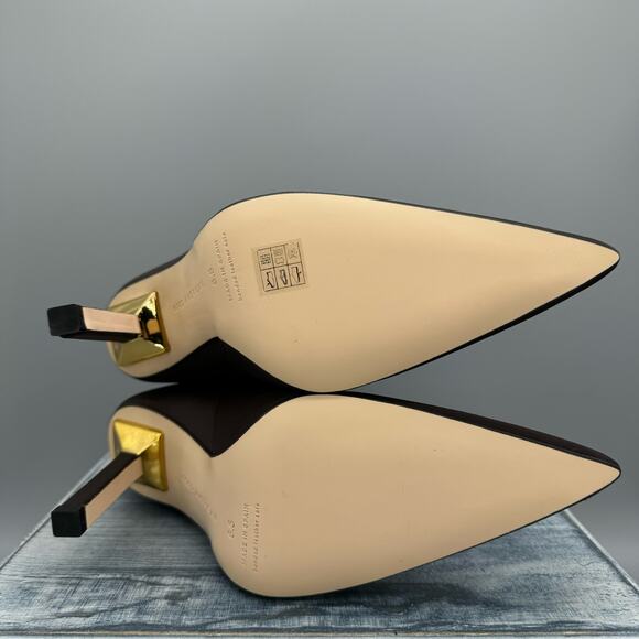 NEW Good American Women’s Pointed Toe Neoprene Chelsea Booties Brown Size 6.5 - Picture 8 of 10